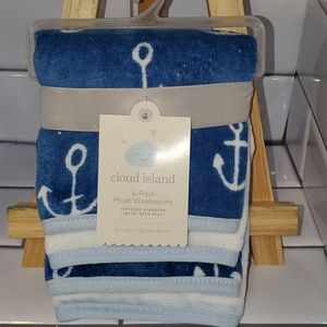 Cloud Island 4 pack plush washcloths